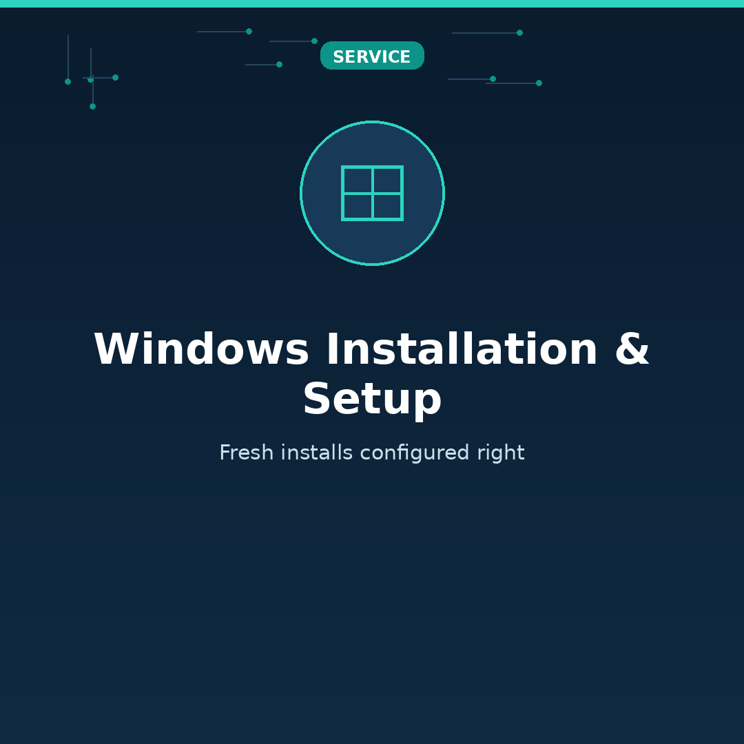 Windows Installation & Setup for seniors and families