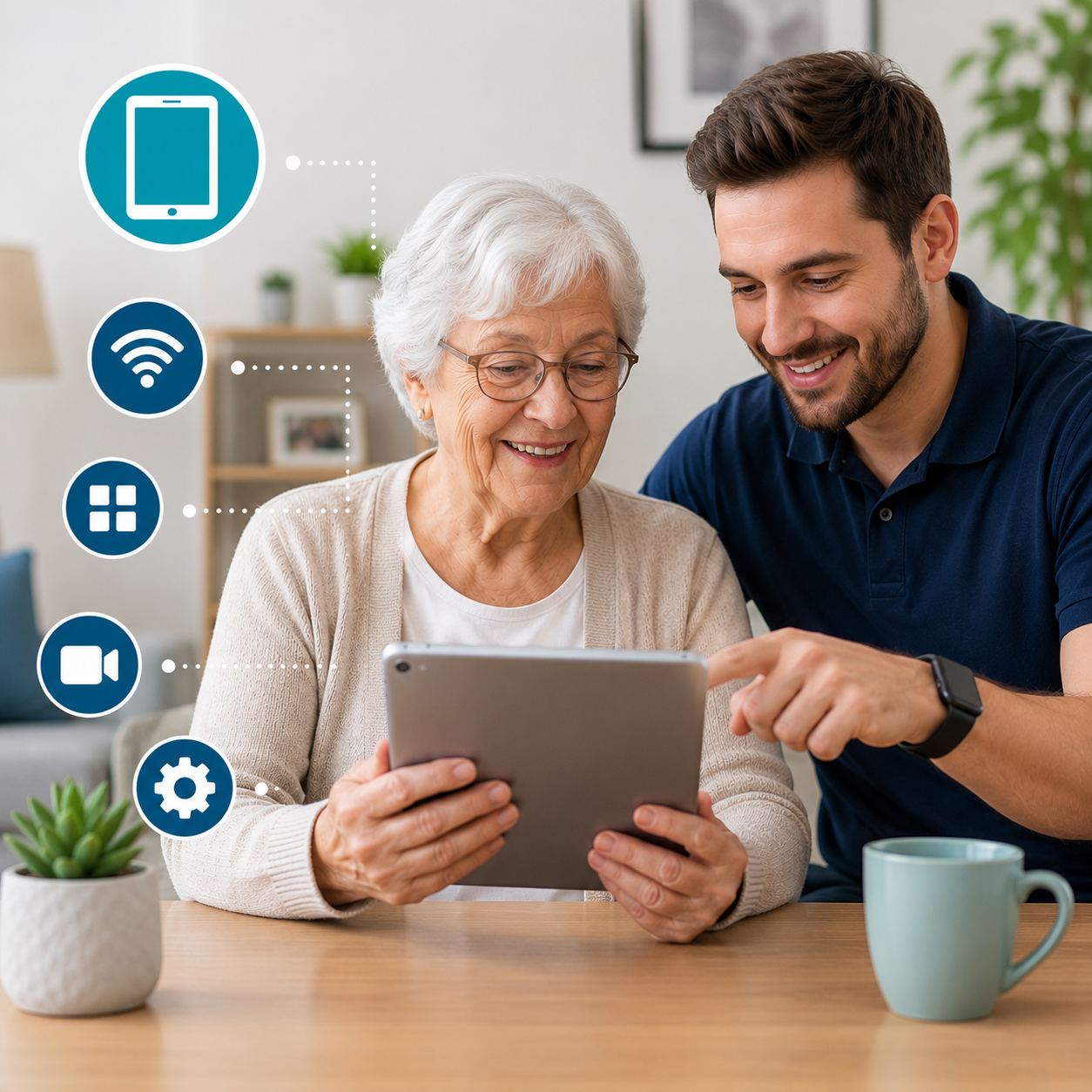 Tablet setup and training for seniors